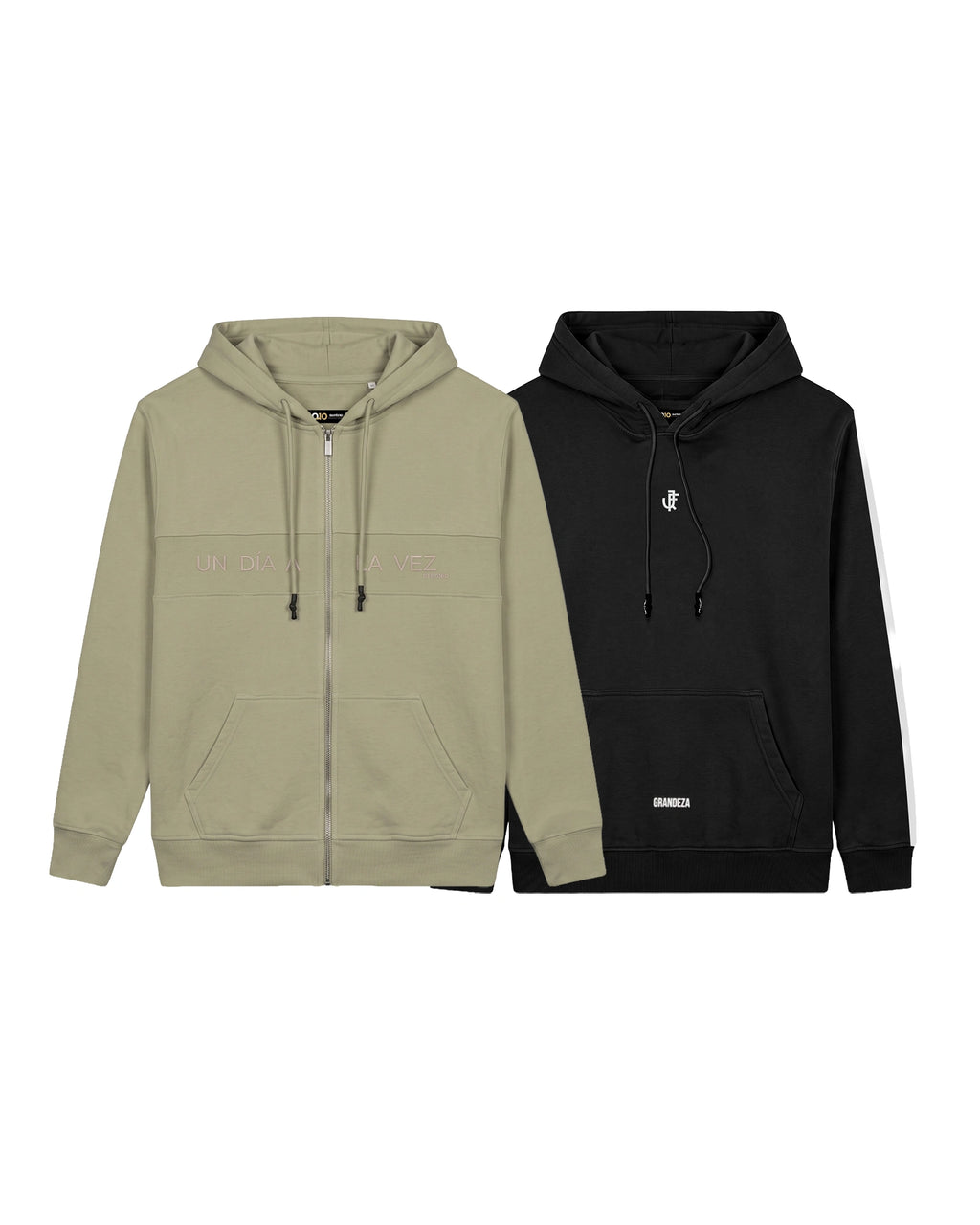 Pack Hoodie Negro + Beige