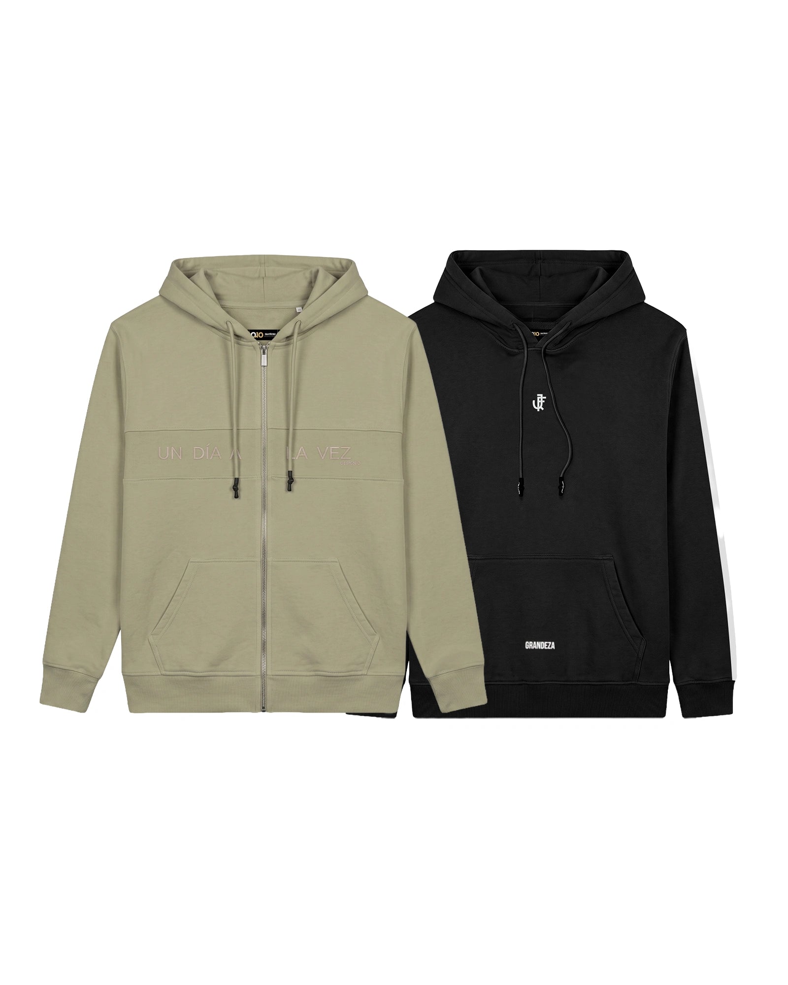 Pack Hoodie Negro + Beige