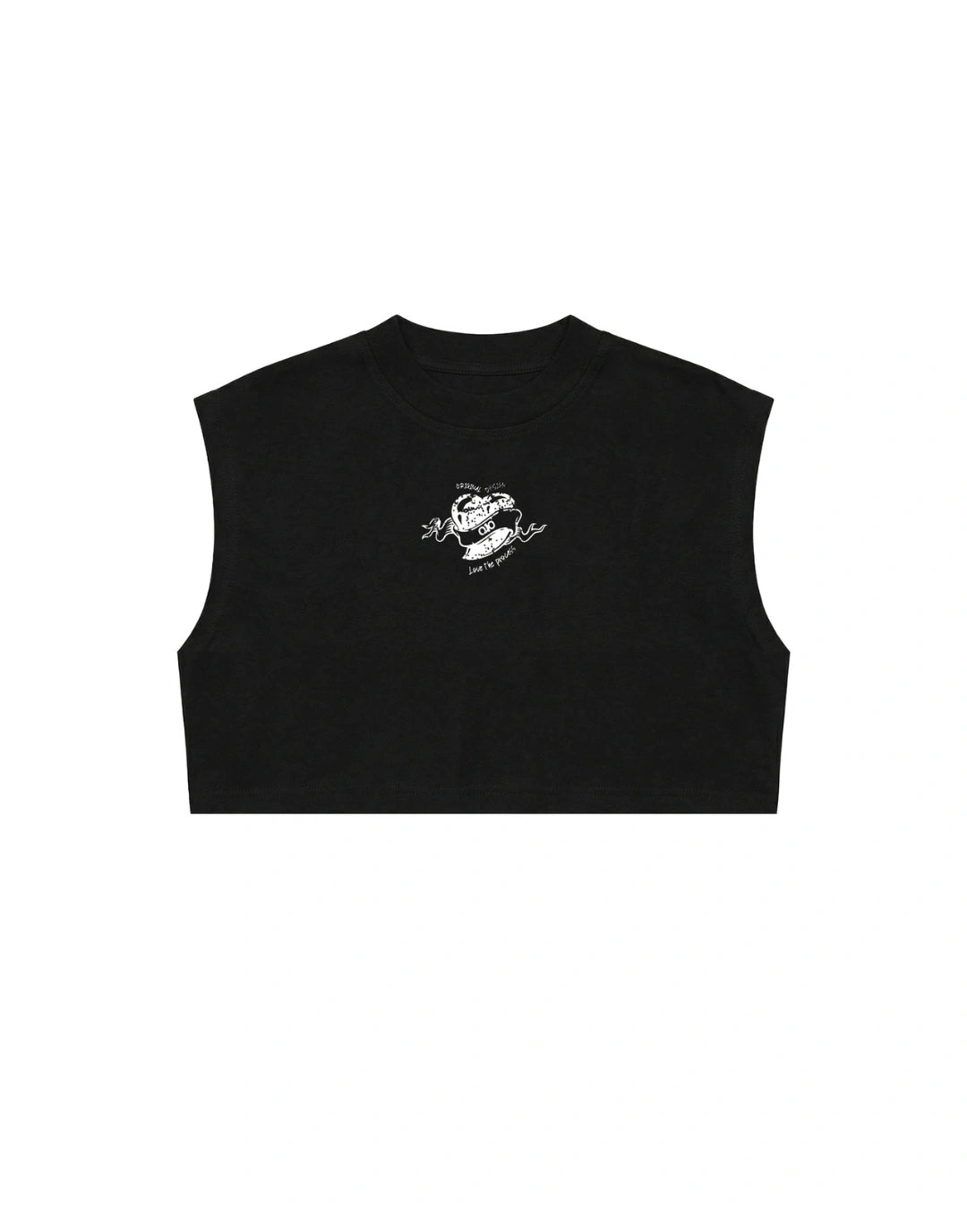 Oversize Crop Top Love The Process Negro