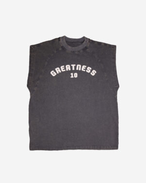 TANK TOP BLACK WASHED GREATNESS SLIM